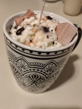 SOLS Decorative Black & White Patterned Coffee Latte Soy Candle NWT